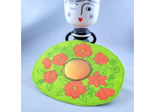 ADVENTSKALENDER 10. Dezember - Stickdatei - ITH Mug Rug Untersetzer Blumenteppich